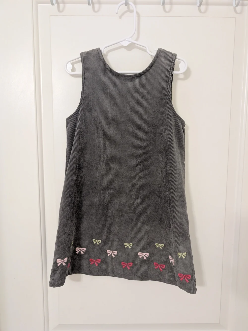 Vintage Gymboree Classroom Kitty Corduroy Bow Dress Girls Size 5 HTF